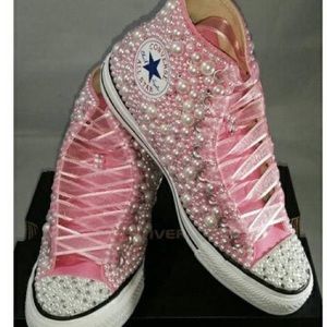 blinged out high top converse